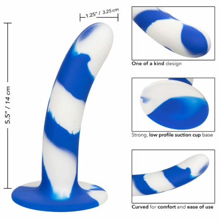 CalExotics Admiral Swirl Flexible Silicone Intimate Probe 14cm Blue