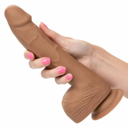 CalExotics Silicone Studs 20 cm Brown - Flexible Anatomical Model with Suction Base