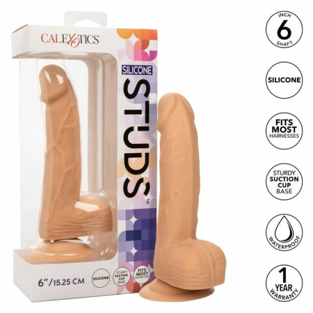 CalExotics Silicone Studs 15.2 cm - Skin Tone, Flexible Suction Base