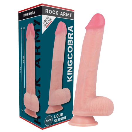 RockArmy Kingcobra Liquid Silicone Model 24cm Natural with Suction Base