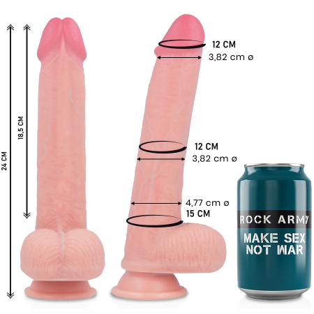 RockArmy Kingcobra Liquid Silicone Model 24cm Natural with Suction Base