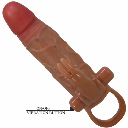 Pretty Love Osmar Extension Sleeve with Vibrating Stimulation, Transparent
