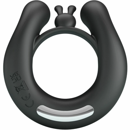 Pretty Love Dahlia Silicone Vibrating Ring 12 Modes Black USB Rechargeable