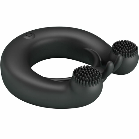 Pretty Love Dahlia Silicone Vibrating Ring 12 Modes Black USB Rechargeable