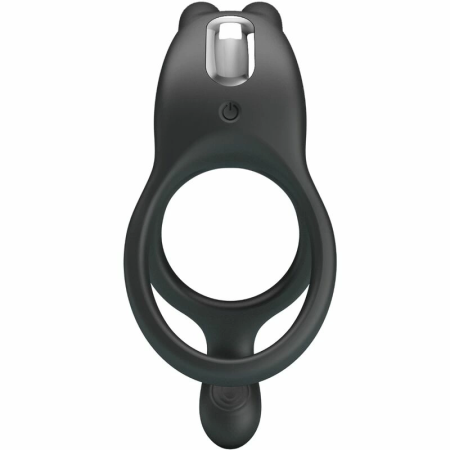 Pretty Love Seth Black Dual Vibrating Ring with Rabbit Attachment 7 Modes