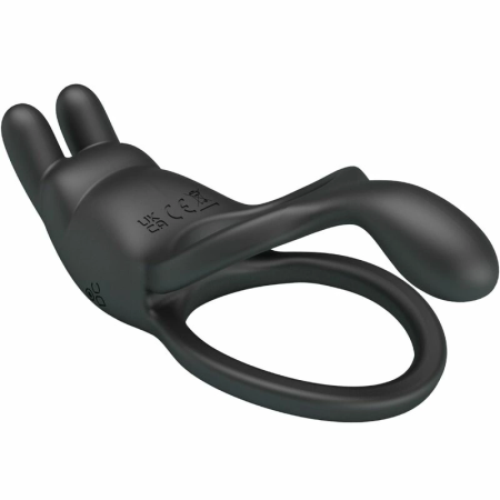 Pretty Love Seth Black Dual Vibrating Ring with Rabbit Attachment 7 Modes
