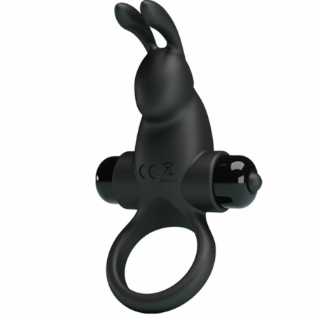 Pretty Love BI-210204 Silicone Black Intimate Ring with Dual Vibrating System