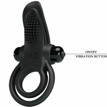Pretty Love BI-210203 Dual Motor Silicone Intimate Ring Black 10 Modes