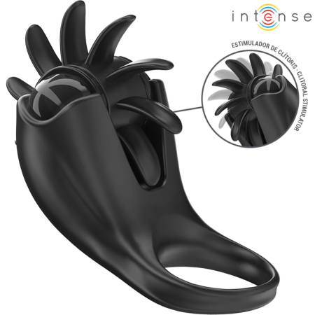 Intense Mabel Black Vibrating Ring with 10 Modes & Anatomical Stimulator