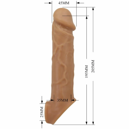 Pretty Love BI-026259 Intimate Extension Sleeve TPR Flesh 220mm