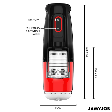 Jamyjob Storm Automatic Device 10 Modes Black-Red USB Waterproof