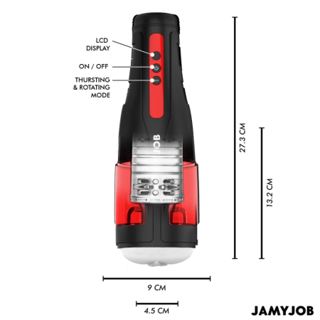 Jamyjob Cyclone Automatic Intimate Machine 10 Rotation & Thrust Modes Black-Red