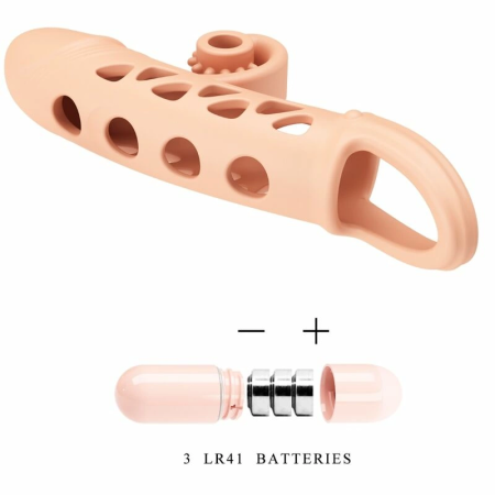 ROMANCE Flesh Extended Sleeve Vibrating Intimate Support, Natural Color