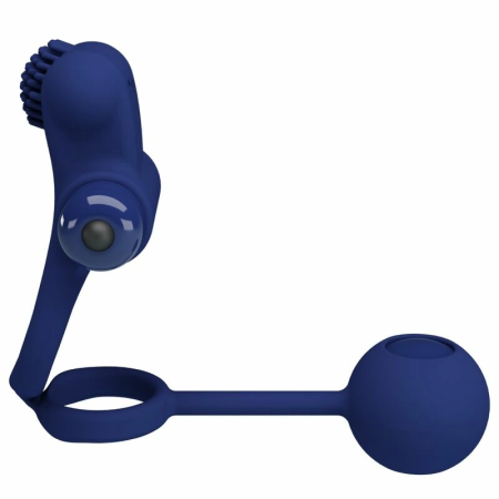 Pretty Love Remington Blue Dual Vibrating Silicone Ring with Plug