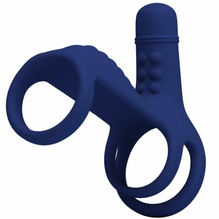 Pretty Love Elish Blue Vibrating Intimate Ring with Extension 10 Modes
