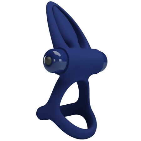 Pretty Love MAT Double Silicone Ring Blue - 10-Mode Vibrating Couples System