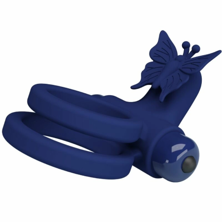 Pretty Love Jamele Blue Dual Ring with Vibrating Butterfly System