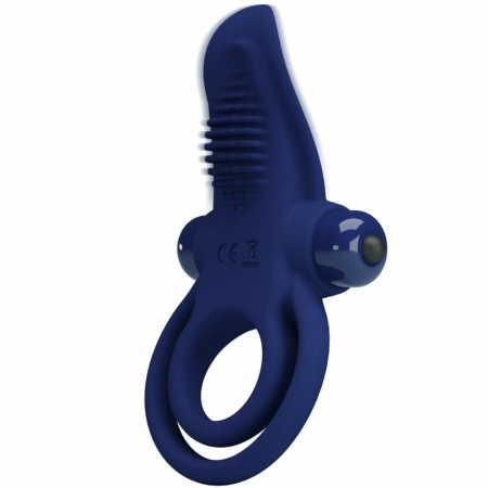 Pretty Love Bronson Blue Double Silicone Ring 10-Mode Vibrating System