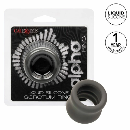 CalExotics Alpha Liquid Silicone Black Anatomical Support Ring 3.75 cm