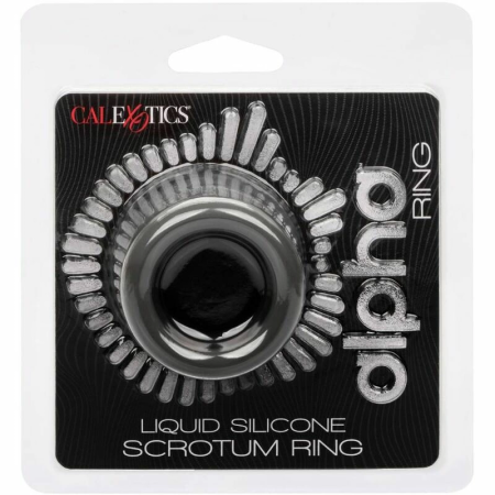 CalExotics Alpha Liquid Silicone Black Anatomical Support Ring 3.75 cm