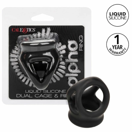 CalExotics Alpha Dual Cage Ring Black - Liquid Silicone Support System