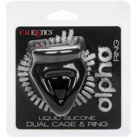 CalExotics Alpha Dual Cage Ring Black - Liquid Silicone Support System