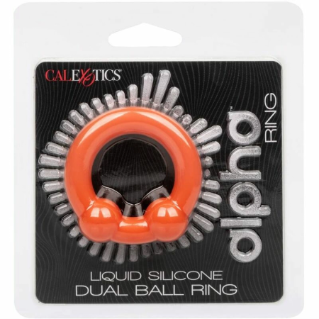 CalExotics Alpha Dual Support Ring Orange - Flexible Liquid Silicone, 3.75 cm