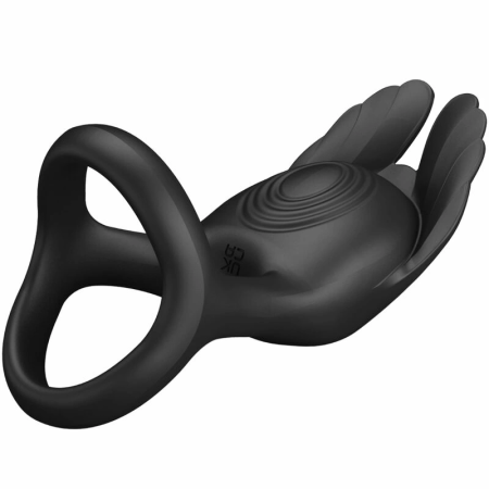 Pretty Love Silas Silicone Vibrating Ring 7 Modes USB Black