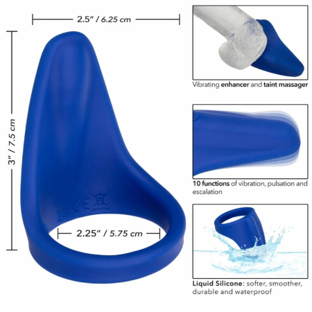 CalExotics Admiral Blue Liquid Silicone Vibrating Perineum Wellness Ring