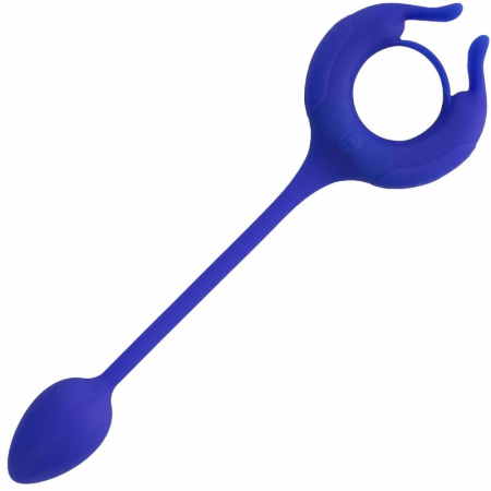 CalExotics Admiral Weighted Silicone Ring Blue - Dual Motor, 10 Modes, USB