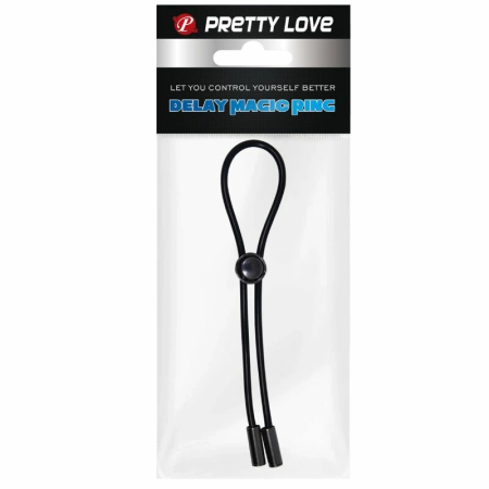 Pretty Love Cord Adjustable Silicone Comfort Ring - Black, 188 mm