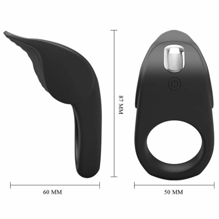 Pretty Love Susanna Rechargeable Intimate Ring Black Silicone