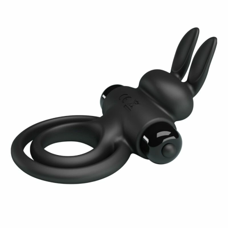 Pretty Love Vibrating Silicone Ring III Rabbit Black 10-Mode System
