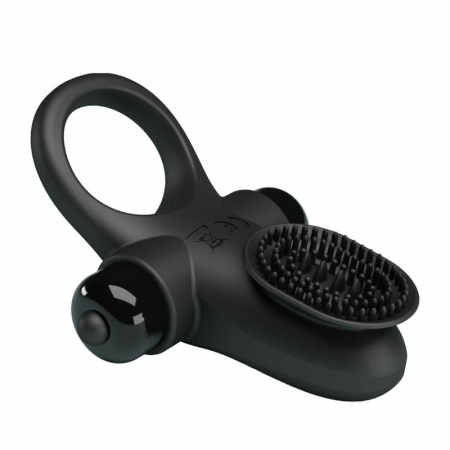 Pretty Love Vibrating Silicone Ring II Black - 10 Modes, Adjustable Fit