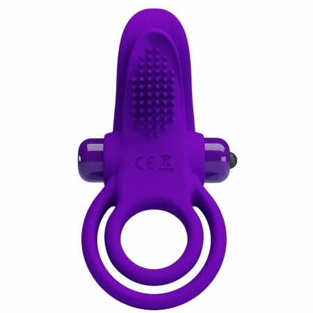Pretty Love Vibrating Silicone Ring Dark Purple 10 Modes