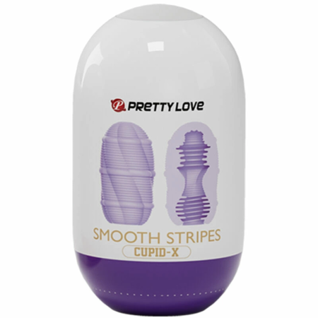 Pretty Love Smooth Stripes Intimate Egg Cup - Compact TPR Flexible Sleeve