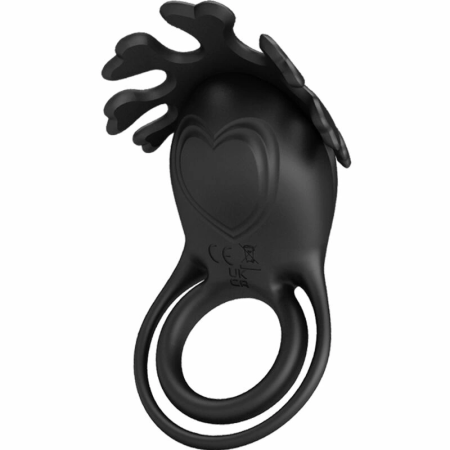 Pretty Love Ruben Rechargeable Silicone Ring 7 Modes Black