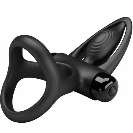 Pretty Love Black Silicone Ring - 10-Mode Rechargeable System