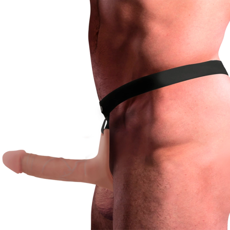 INTENSE Hollow Adjustable Harness with Silicone Insert 16x3.5 cm Beige