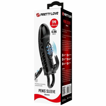 Pretty Love Sloane Black Extension Sleeve with Vibrating Rabbit System