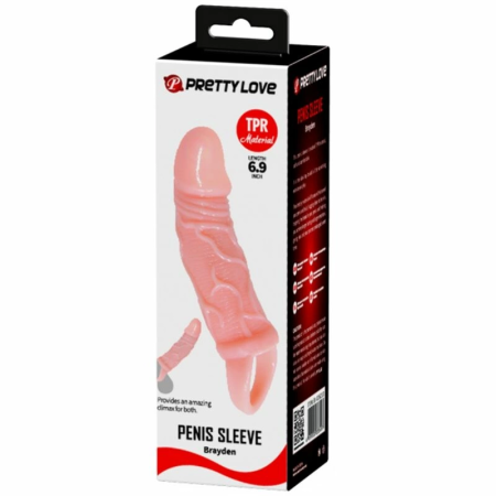 Baile Intimate Extension Sleeve with Support Strap 13.5 cm, TPR, Flesh Tone