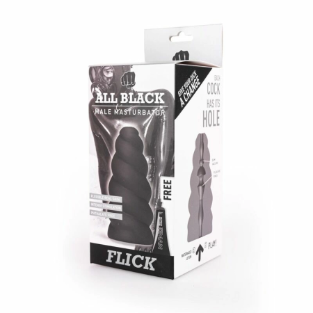 ALL BLACK Flick Intimate Spiral System, 17 cm, Phthalate-Free, Black