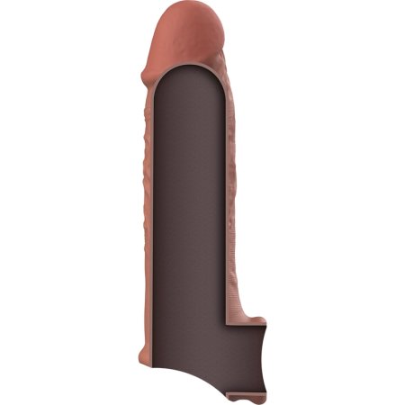 VirilXL Liquid Silicone V9 Brown Extension Sleeve, Adjustable, 13.5cm