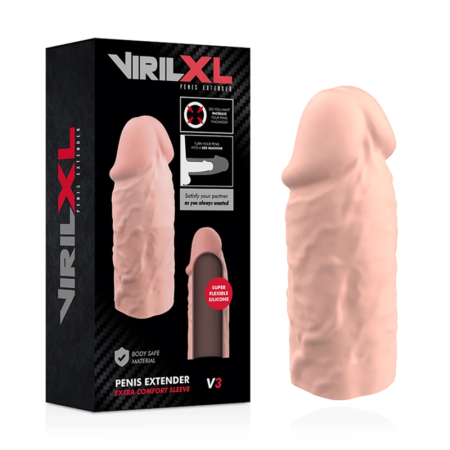 VirilXL Liquid Silicone V3 Anatomical Extension Sleeve 8.5cm Transparent