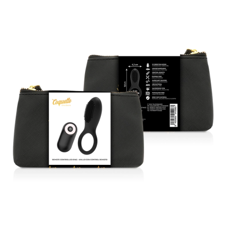 Coquette Chic Desire Black/Gold Vibrating Ring Remote Rechargeable