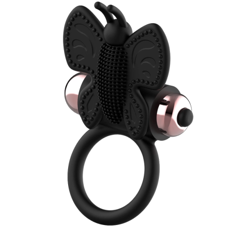 Coquette Chic Desire Black/Gold Butterfly Ring with Vibrating System 82mm
