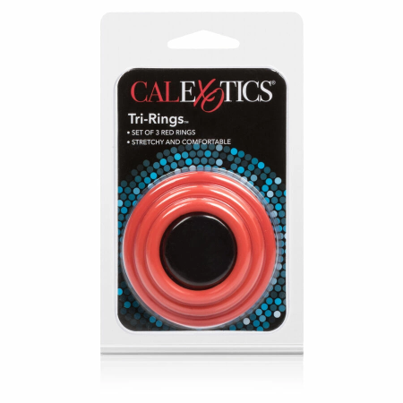 CalExotics Tri-Rings Set Red - Silicone Anatomical Rings, 3 Sizes