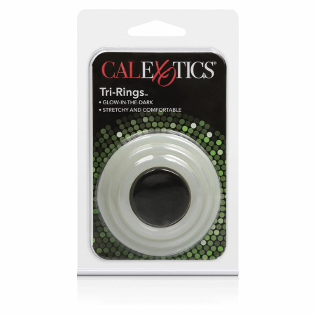 CalExotics Tri-Rings Glow In The Dark Silicone Ring Set 3 Sizes