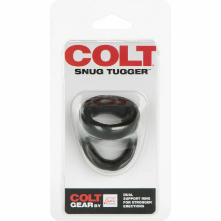 CalExotics COLT Snug Tugger Black - Dual Support Anatomical Ring TPR