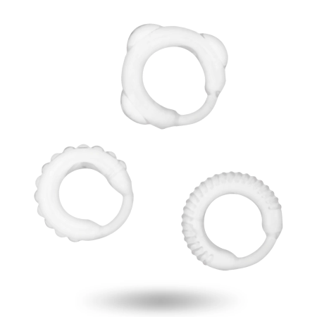 ADDICTED TOYS C-Ring Set Clear - Flexible Silicone Support Rings, 3 Sizes